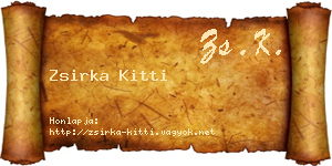 Zsirka Kitti névjegykártya